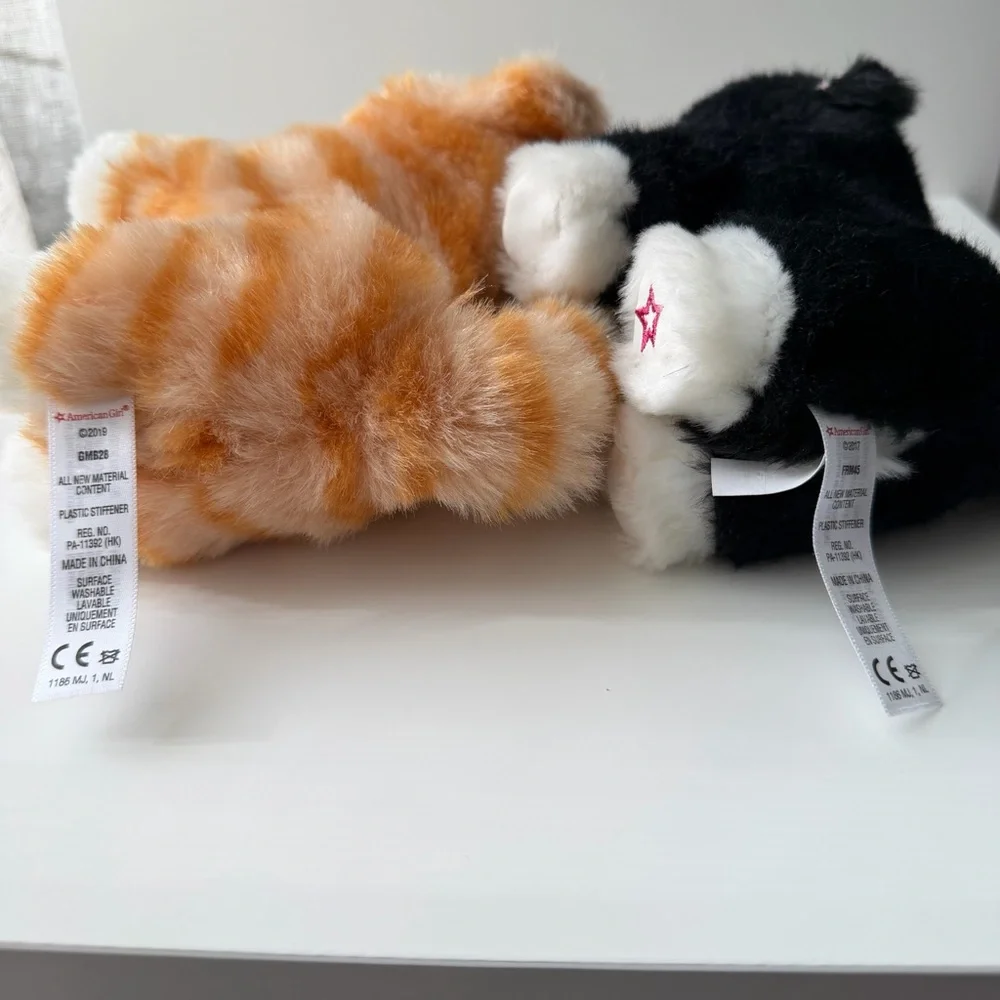 AMERICAN GIRL Cat Care Essentials +Truly Me Orange Tabby & Tuxedo Cats Bundle